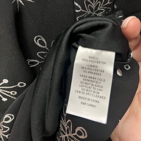 Smak Parlour Black Silver Snowflake Social Climber Caftan - Picture 9 of 12